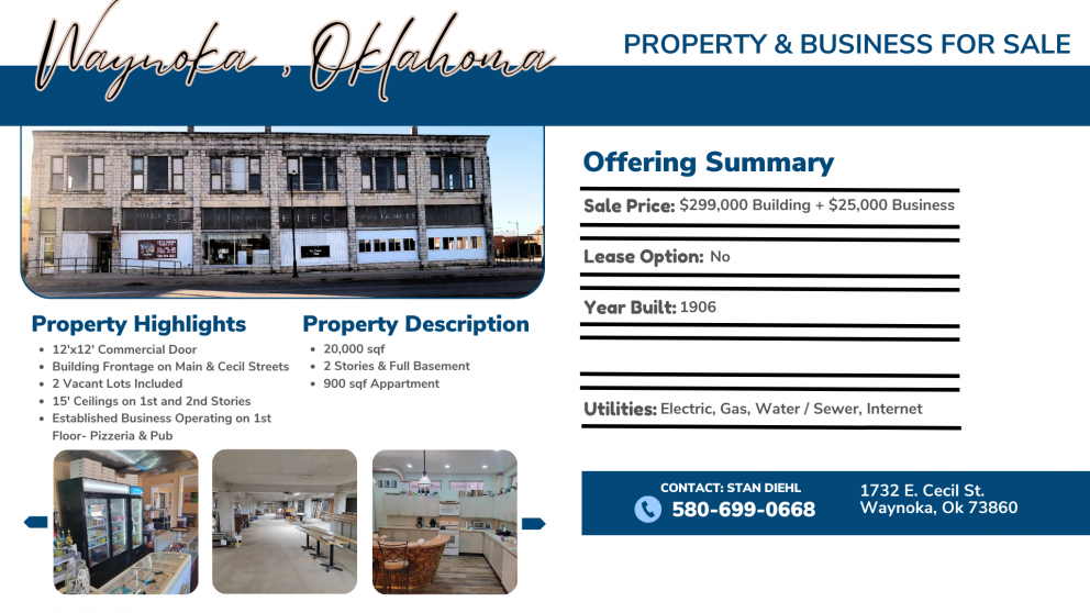 Sites and Buildings Woods County OK Economic Development