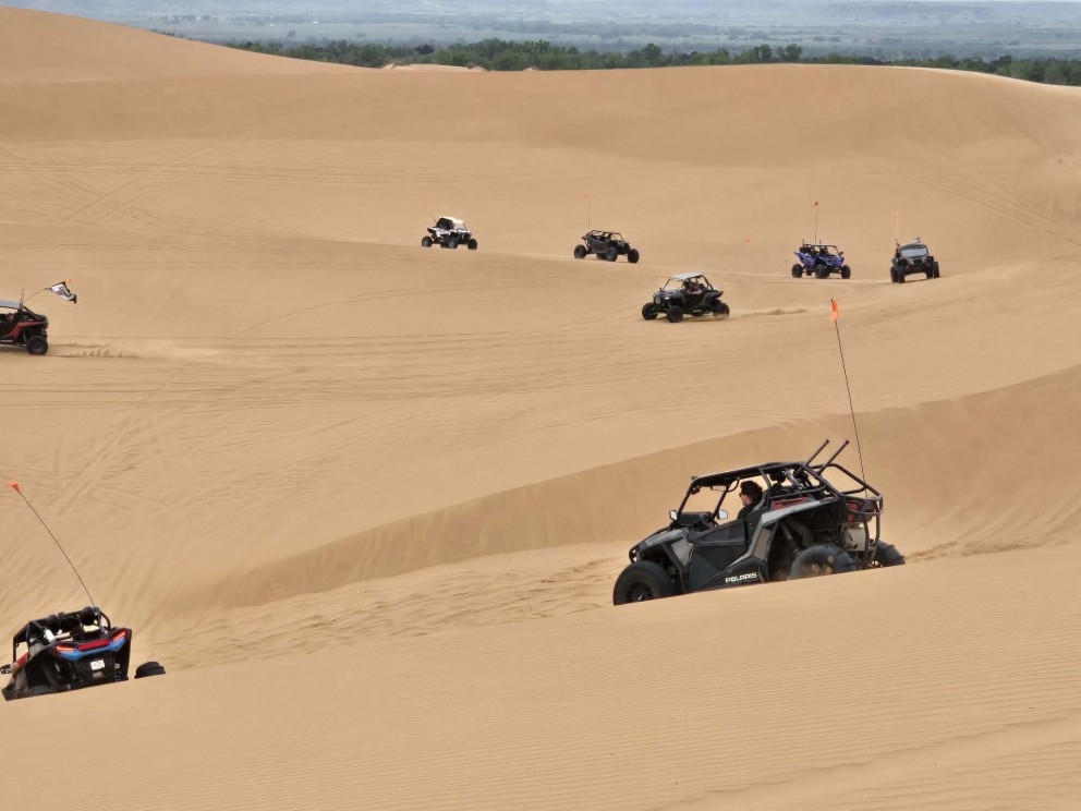 Riding a four-wheeler